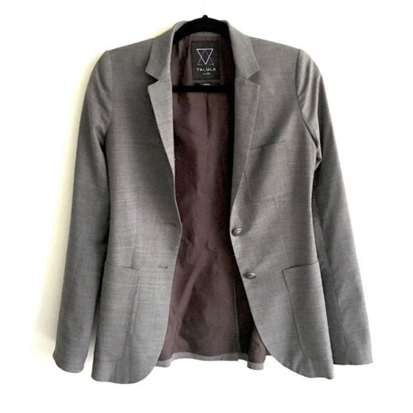 ARITZIA Talula Wool Exeter Boyfriend Blazer Grey 2 - Picture 4 of 8